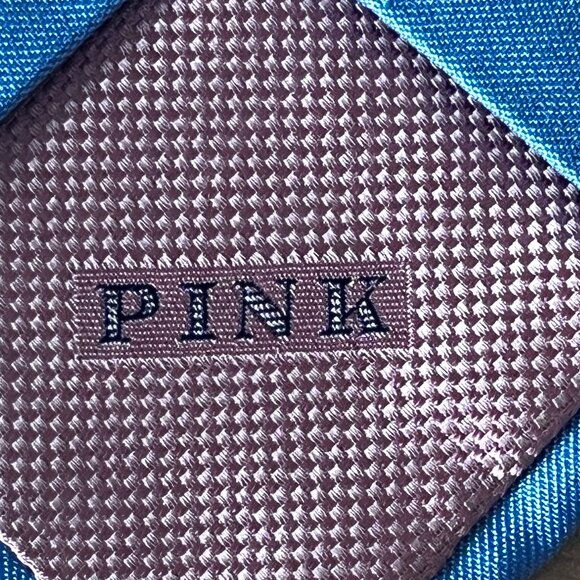 💕2/$30💕Thomas Pink Floral 100% Silk Blue Tie - Picture 5 of 7